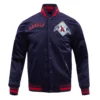 Los Angeles Angels Retro Classic Full-Snap Satin Varsity Navy Jacket