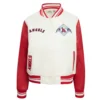 Los Angeles Angels Retro Classic Women’s CreamRed Wool & Leather Varsity Jacket