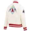 Los Angeles Angels Retro Classic Women’s Full-Snap Cream Satin Varsity Jacket 3