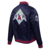 Los Angeles Angels Retro Classic Women’s Full-Snap Satin Varsity Navy Jacket 3