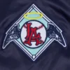 Los Angeles Angels Retro Classic Women’s Full-Snap Satin Varsity Navy Jacket 5