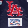 Los Angeles Angels Retro Classic Women’s Full-Snap Satin Varsity Navy Jacket 6