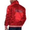 Los Angeles Angels Silver Tab Satin Trucker Varsity Varsity Red Jacket 1