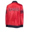 Los Angeles Angels The Captain II Red Satin Varsity Jacket 1