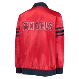 Los Angeles Angels The Captain II Red Satin Varsity Jacket 1