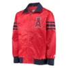 Los Angeles Angels The Captain II Red Satin Varsity Jacket