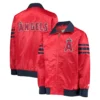 Los Angeles Angels The Captain II Red Satin Varsity Jacket 2