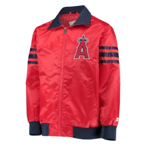 Los Angeles Angels The Captain II Red Satin Varsity Jacket