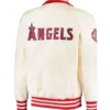 Los Angeles Angels The Captain Satin Varsity Cream Jacket 1