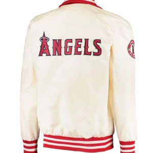 Los Angeles Angels The Captain Satin Varsity Cream Jacket 1