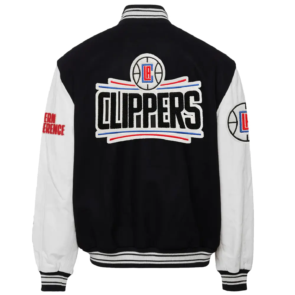 Los Angeles Clippers Black Wool Varsity Black Jacket 1