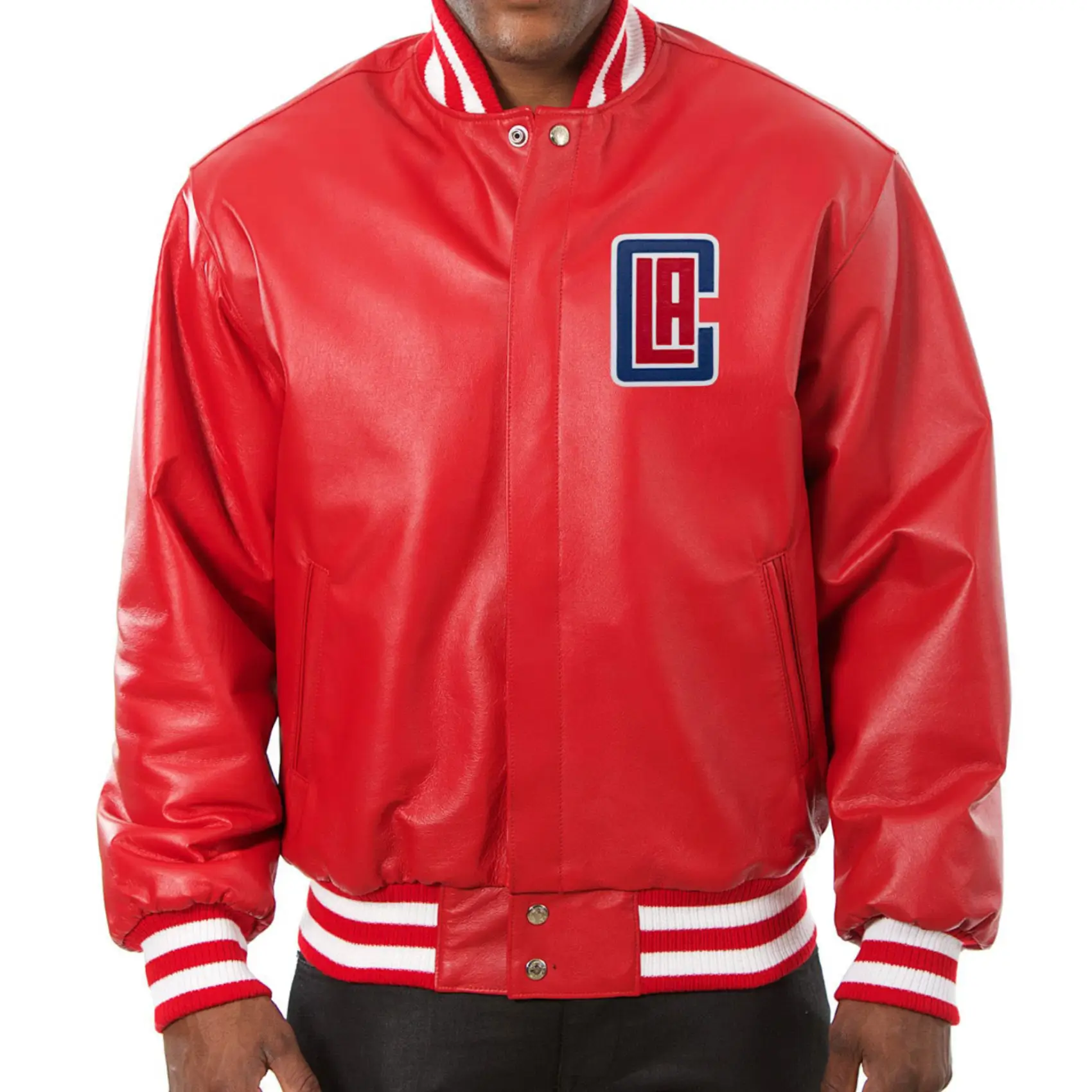 Los Angeles Clippers Leather Red Varsity Jacket