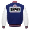 Los Angeles Clippers Letterman Wool Varsity Blue Jacket 1