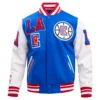 Los Angeles Clippers Mashup Wool Royal Blue Varsity Jacket