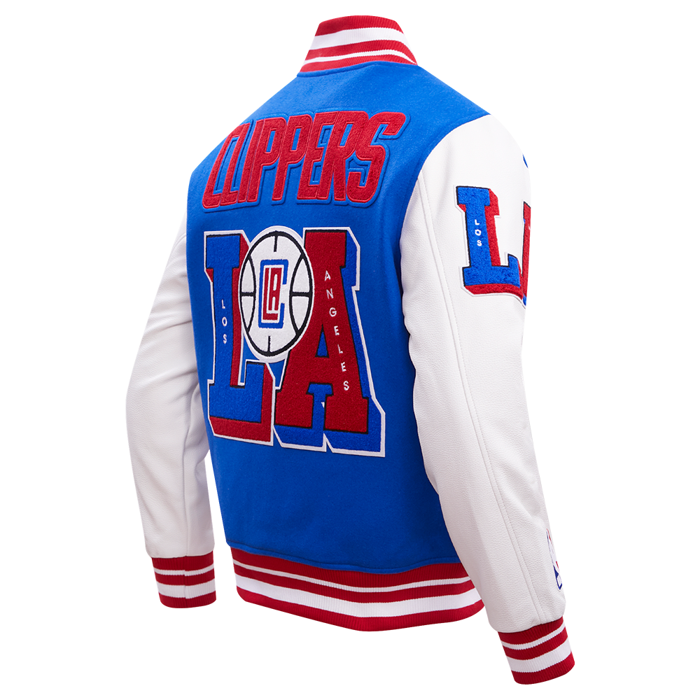Los Angeles Clippers Mashup Wool Royal Blue Varsity Jacket 2