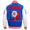 Los Angeles Clippers Mashup Wool Royal Blue Varsity Jacket 3