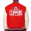 Los Angeles Clippers Two Tone Wool Varsity Red Jacket 1
