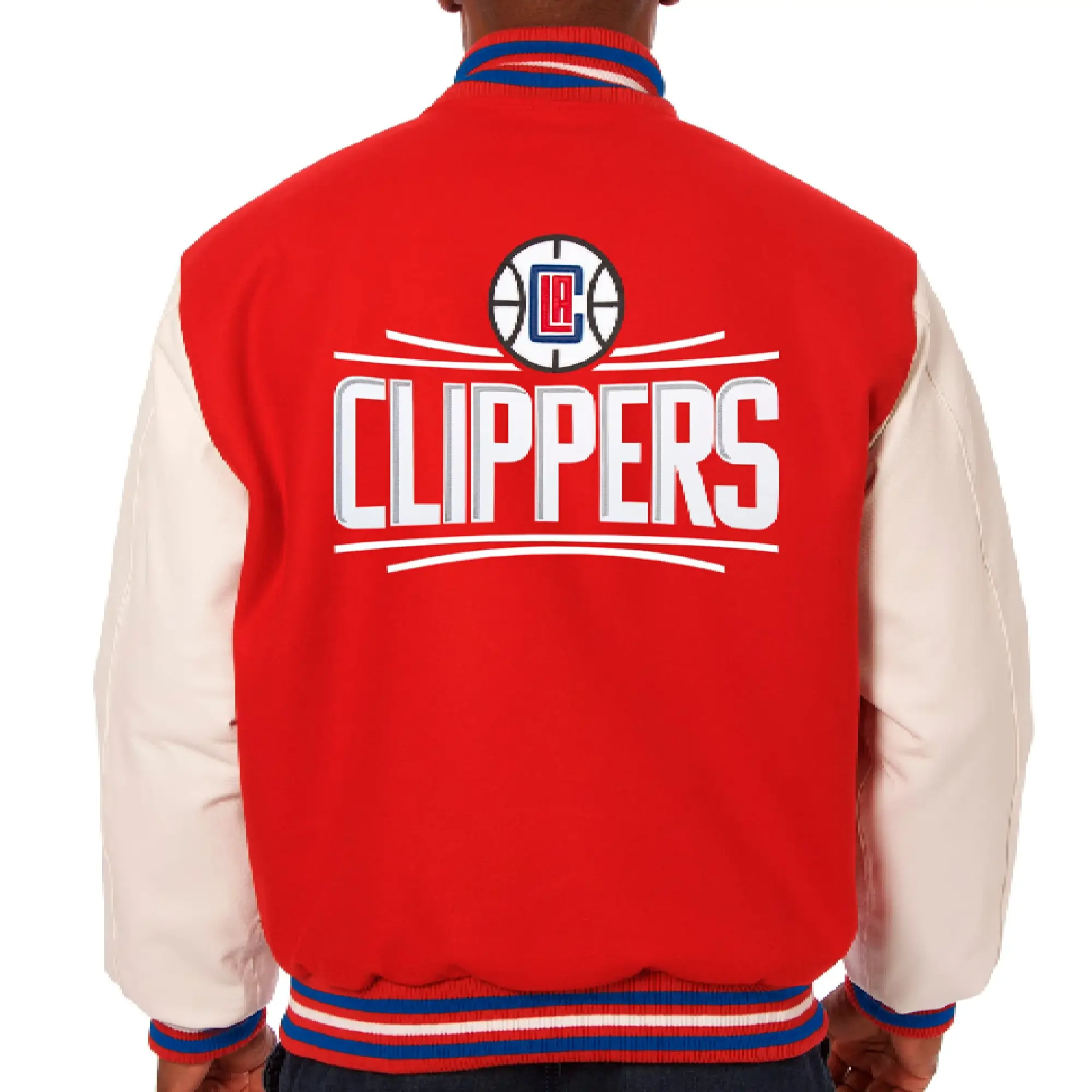 Los Angeles Clippers Two Tone Wool Varsity Red Jacket 1