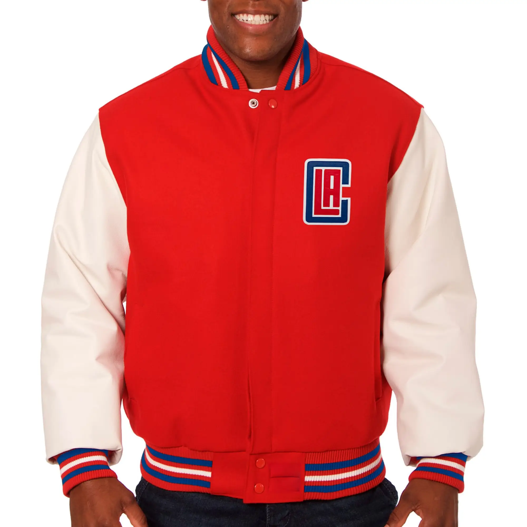 Los Angeles Clippers Two Tone Wool Varsity Red Jacket
