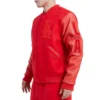 Los Angeles Dodgers Classic Triple Red Wool & Leather Varsity Jacket – Red 2