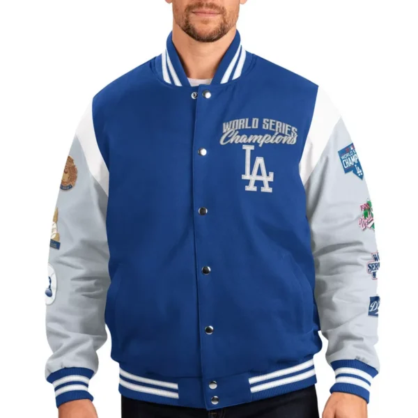 Los Angeles Dodgers Franchise NavyGray Wool Varsity Jacket
