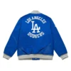 Los Angeles Dodgers Heavyweight Full-Snap Blue Satin Jacket 1