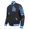 Los Angeles Dodgers Old English Black Wool & Leather Varsity Jacket 2