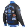 Los Angeles Dodgers Old English Black Wool & Leather Varsity Jacket 3