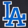 Los Angeles Dodgers Old English Black Wool & Leather Varsity Jacket 4