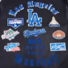 Los Angeles Dodgers Old English Black Wool & Leather Varsity Jacket 8