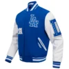 Los Angeles Dodgers Old English Blue & White Varsity Jacket 2