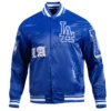Los Angeles Dodgers Old English Full-Snap Satin Varsity Jacket