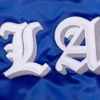 Los Angeles Dodgers Old English Full-Snap Satin Varsity Jacket 5