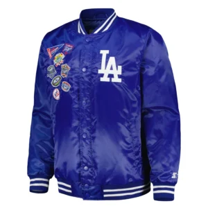 Los Angeles Dodgers Patch Full-Snap Varsity Jacket – Blue