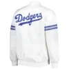 Los Angeles Dodgers Power Forward Full-Snap Satin Varsity Jacket – White 1