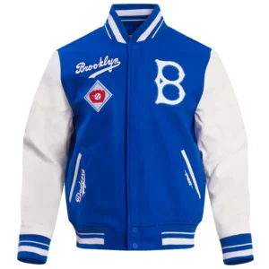 Los Angeles Dodgers Retro Classic BlueWhite Wool & Leather Varsity Jacket