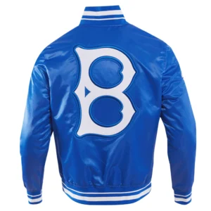 Los Angeles Dodgers Retro Classic Full-Snap Satin Varsity Blue Jacket 1
