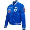 Los Angeles Dodgers Retro Classic Women’s Full-Snap Satin Varsity Blue Jacket 2