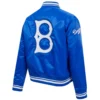 Los Angeles Dodgers Retro Classic Women’s Full-Snap Satin Varsity Blue Jacket 3