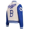 Los Angeles Dodgers Retro Classic Women’s Wool & Leather Varsity CreamBlue Jacket 3