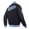 Los Angeles Dodgers Script Tail Black Wool & Leather Varsity Jacket 2