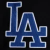 Los Angeles Dodgers Script Tail Black Wool & Leather Varsity Jacket 5