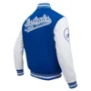 Los Angeles Dodgers Script Tail Blue & White Varsity Jacket 3