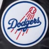 Los Angeles Dodgers Script Tail Satin Varsity Jacket – Black 5