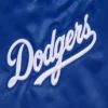 Los Angeles Dodgers Script Tail Women’s Rib Satin Jacket – Blue 4