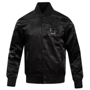 Los Angeles Dodgers Triple Black Full-Snap Satin Varsity Jacket