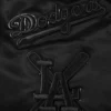 Los Angeles Dodgers Triple Black Full-Snap Satin Varsity Jacket 6