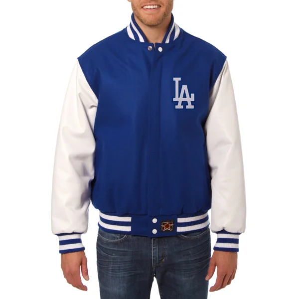 Los Angeles Dodgers Two Tone Wool & Leather Varsity Jacket