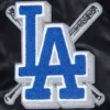 Los Angeles Dodgers Women’s Mashup Black Satin Varsity Jacket 5