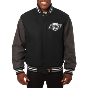 Los Angeles Kings Wool Varsity Jacket Black And Grey